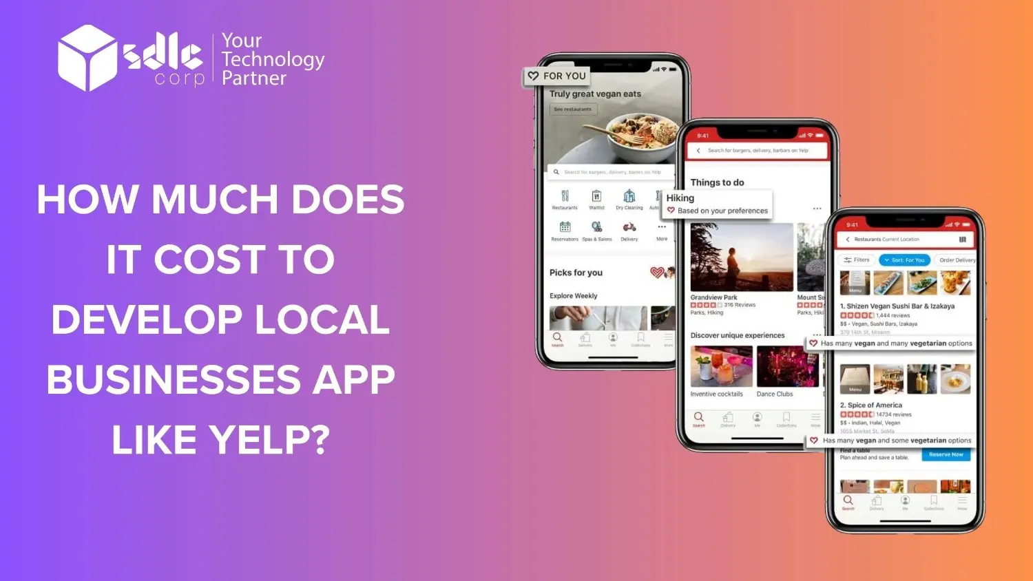 Cost to Develop a Local Business App Like Yelp - SDLC Corp