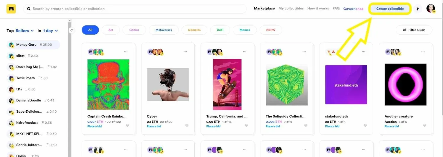 "Rarible NFT Marketplace Guide"