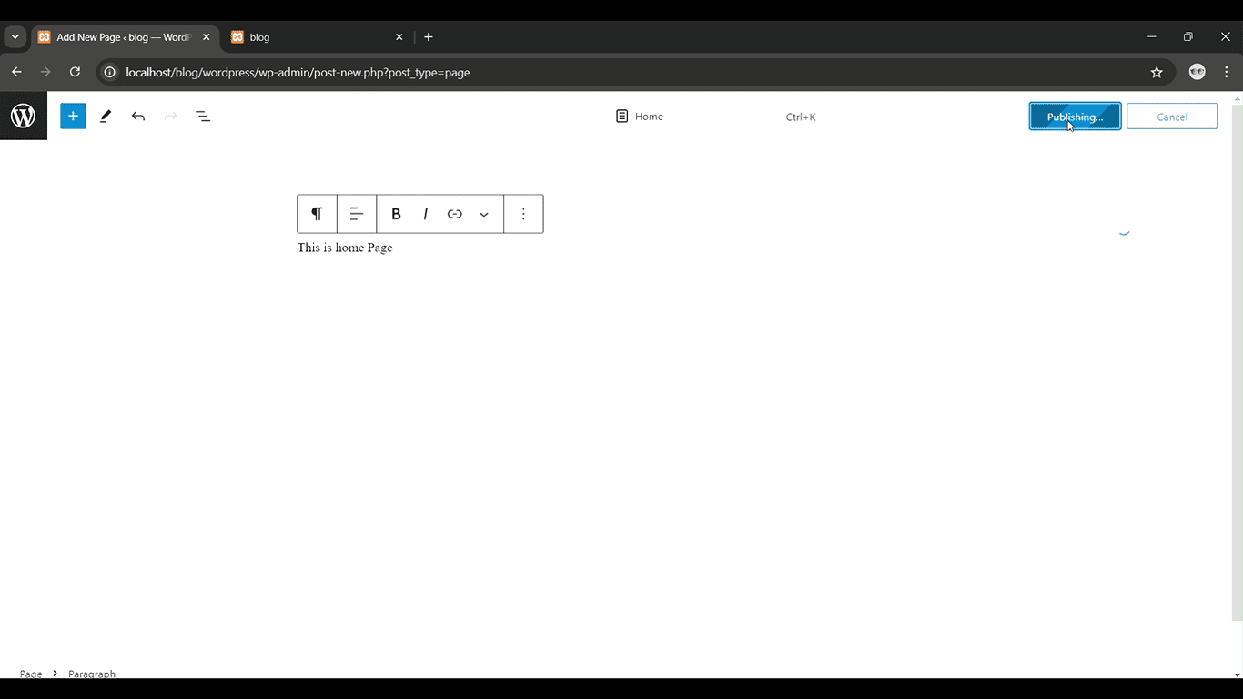 5)Publish the Page