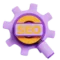 SEO icon with gear and magnifying glass symbol