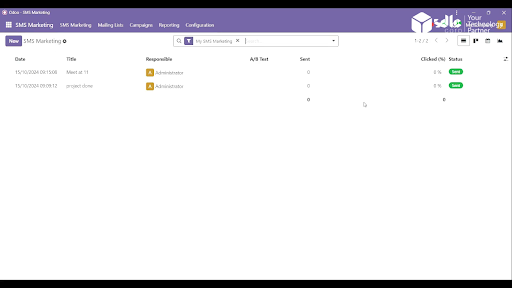 How to Use Odoo for SMS Marketing: Show New SMS Added