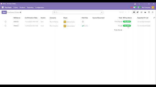 Create a Purchase Bill and Pay It in Odoo: Verify the Final Status