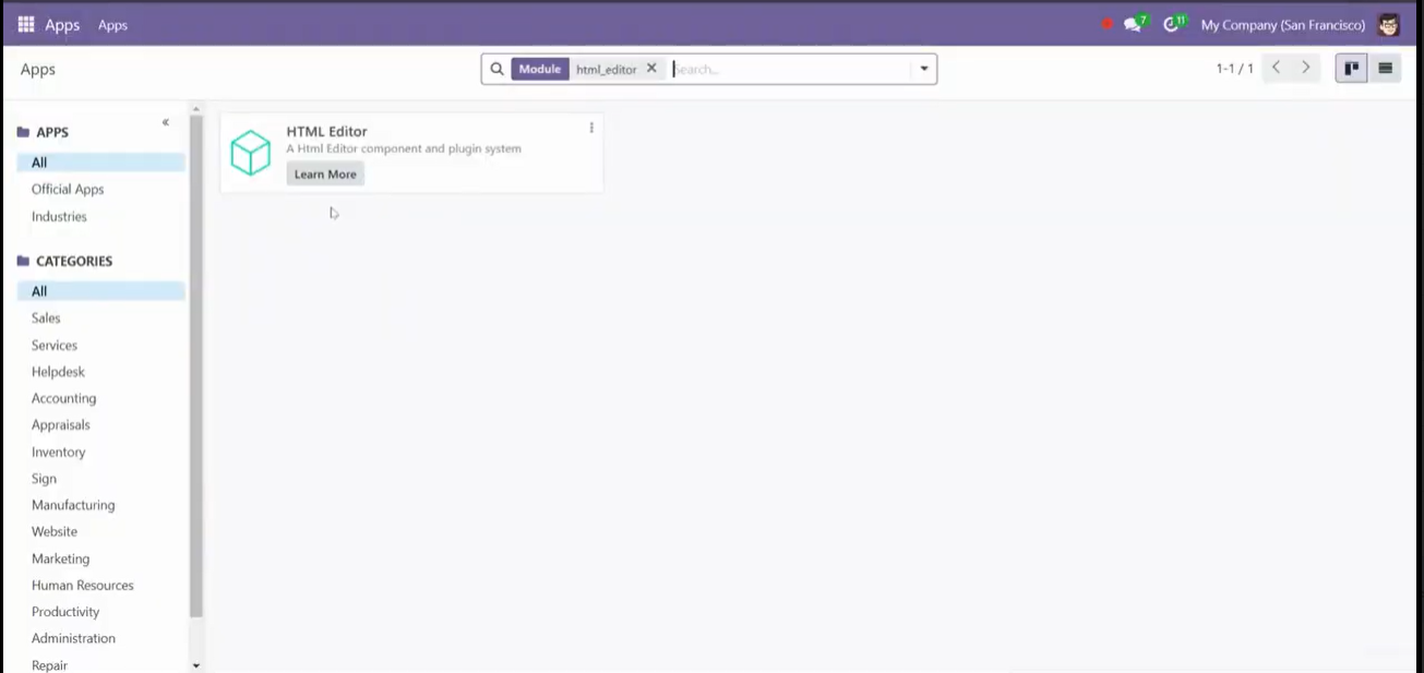 Odoo 18 New HTML Editor: Creating or Editing Content Using the HTML Editor