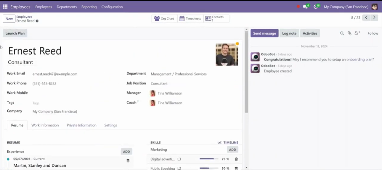 Bank Account in the Odoo 18 Employee App: Add Bank Account Details