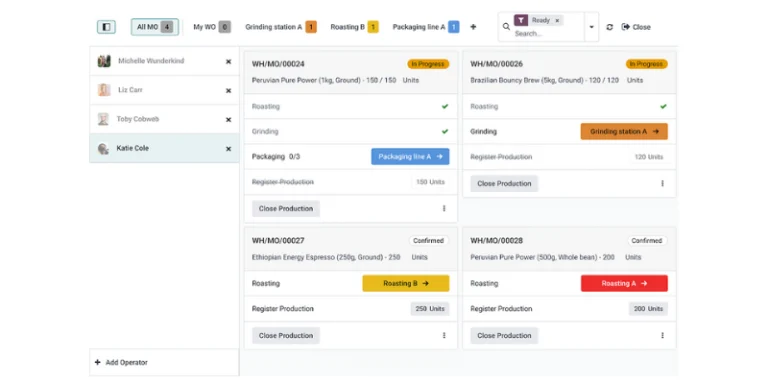 erp dashboard comparison view for business operations management