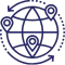 Icon showing SDLC Corp’s global reach in bingo game development services