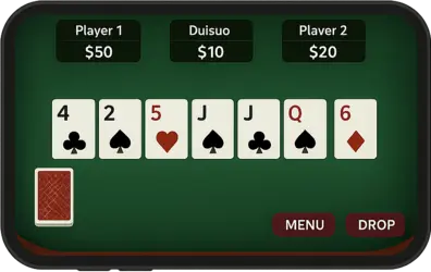 A mobile Indian Rummy game screen showing 13 cards and player balances, depicting classic rummy gameplay with smooth interface and strategic card arrangement.
