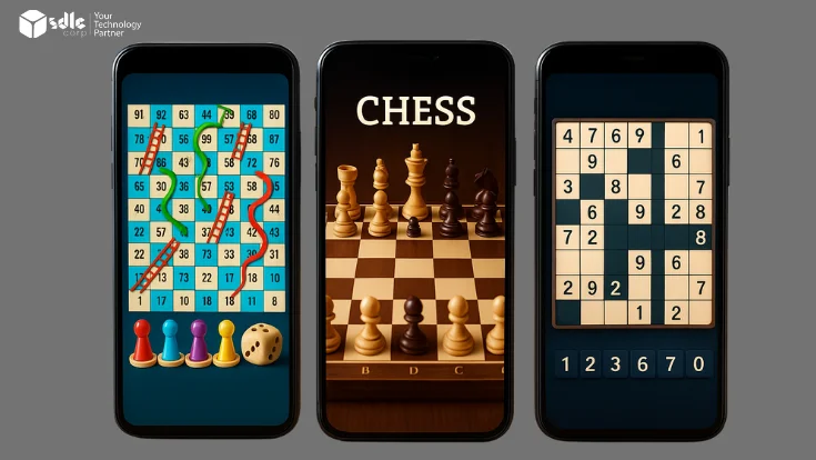"Board game development cost comparison between physical and digital formats in 2025 with app UI preview."