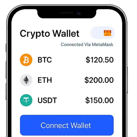 Portrait mobile screen displaying a crypto wallet integration UI with balance overview, recent transactions, and connect wallet button on transparent background.