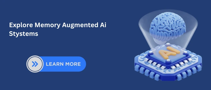3D illustration of a Memory-Augmented AI System, featuring a brain hologram emerging from a microchip labeled AI, symbolizing advanced cognitive computing.