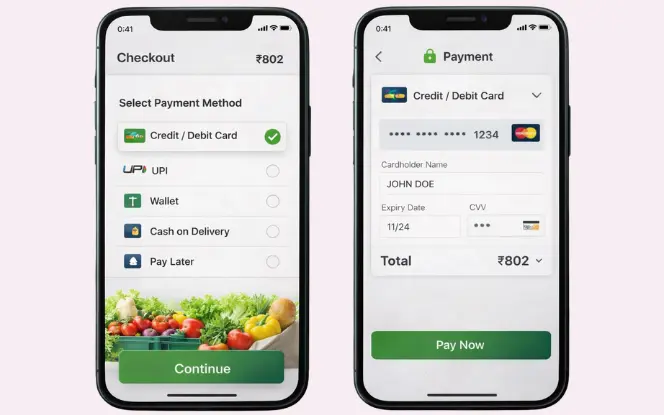 payment gateway for grocery app