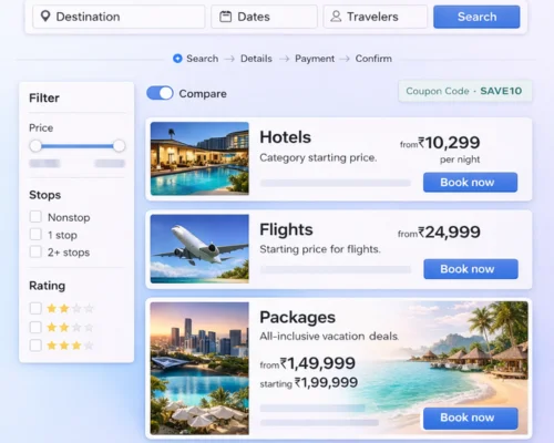 Travel app development services illustration