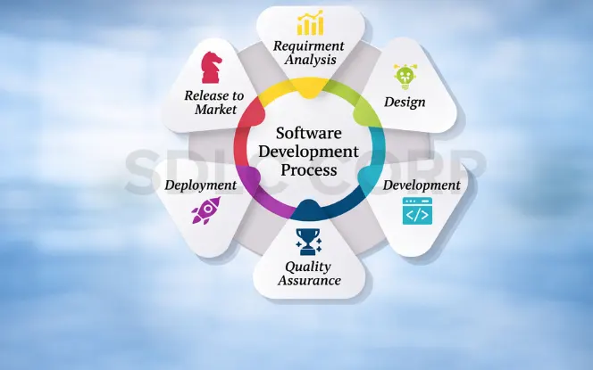 Custom software development process from discovery and requirements through architecture, engineering, testing, deployment, and support