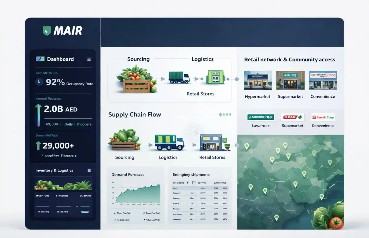 A food retail network build