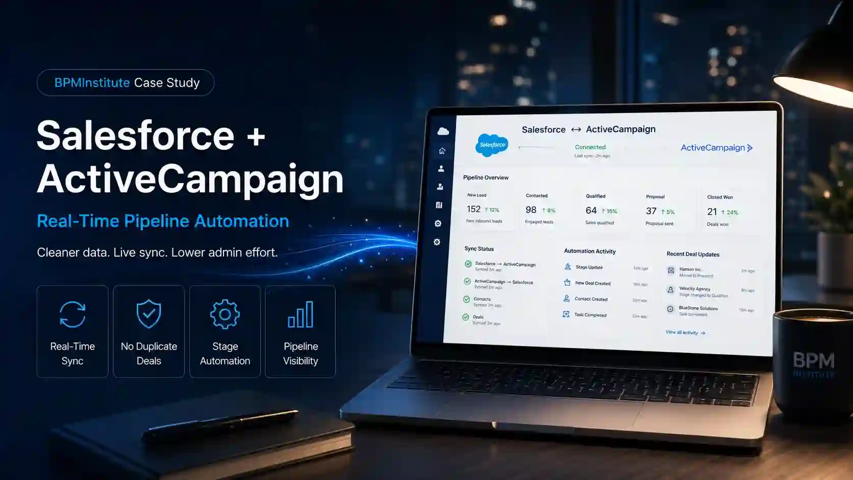 Salesforce and ActiveCampaign real-time integration for BPMInstitute pipeline automation