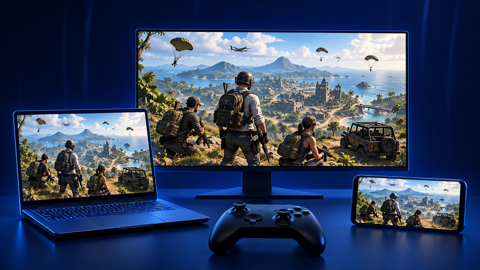 Battle royale game running on mobile, PC and console