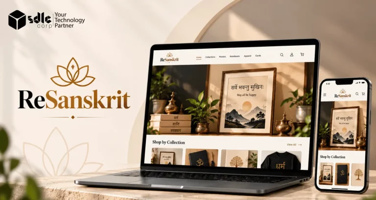 ReSanskrit online store on laptop and mobile