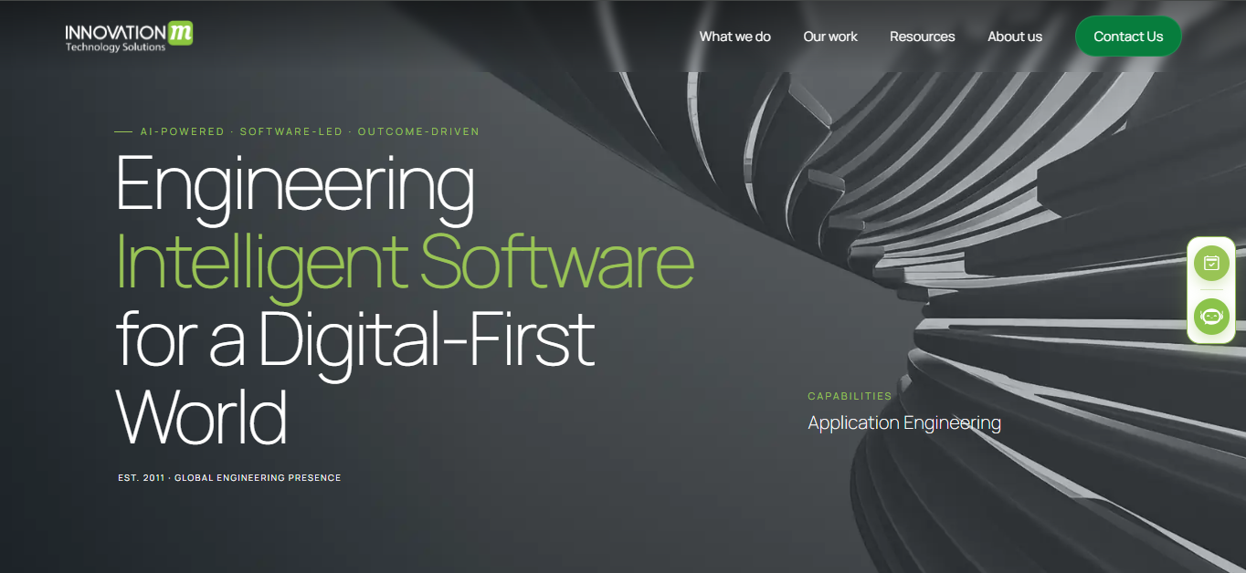 InnovationM mobile app development company homepage