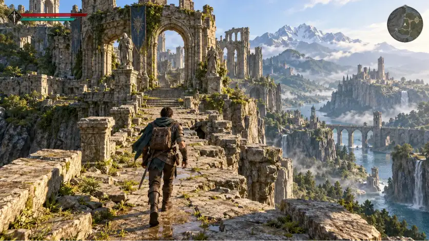 Open-world adventure game concept for Unreal Engine 5 development