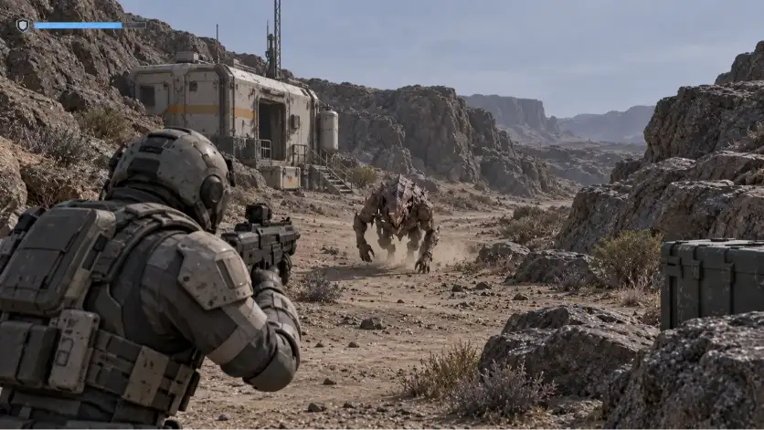 Science-fiction shooter game concept for Unreal Engine 5 development